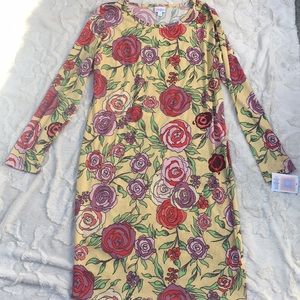 NWT LULAROE DEBBIE 2XL RARE UNICORN ROSES DRESS
